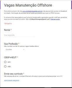 Vagas Manutenção Offshore