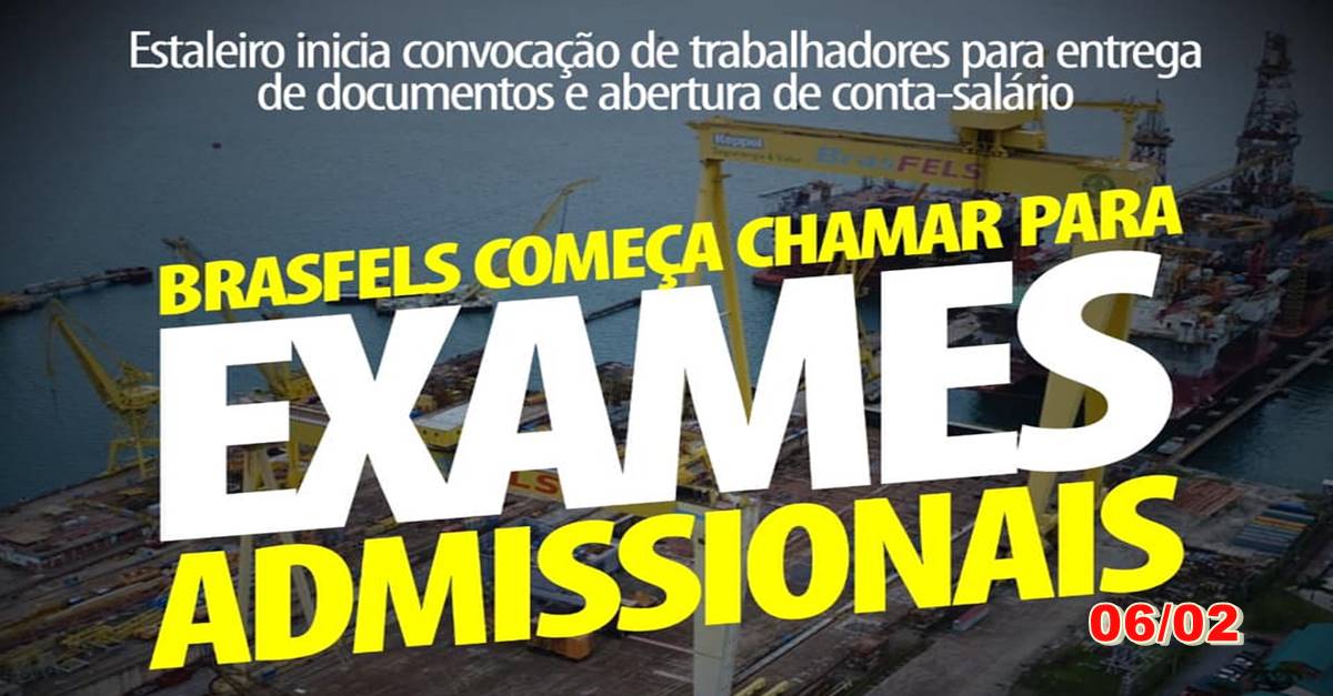 Muitas vagas de emprego! Estaleiro Brasfels de Angra dos Reis começa chamar Soldador para realização de testes