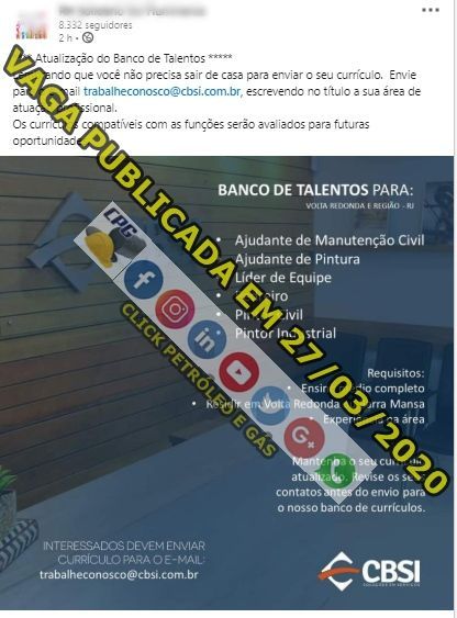 Albañil, ayudante, pintor y muchas más vacantes de empleo para obras de construcción civil en Rio de Janeiro