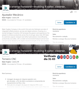 baker hughes, vagas, petróleo, torneiro, 31 de março