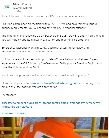 Vacantes Trident Energy