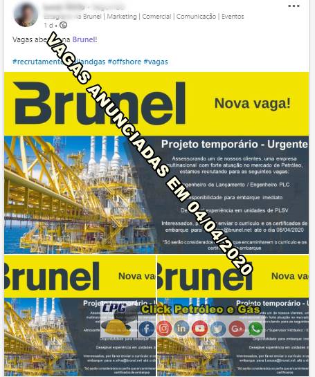 Proceso de selección offshore URGENTE con registro de currículo hasta el 06 de abril en multinacional del petróleo