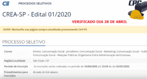 crea sp, programa de estágio, vagas, são paulo