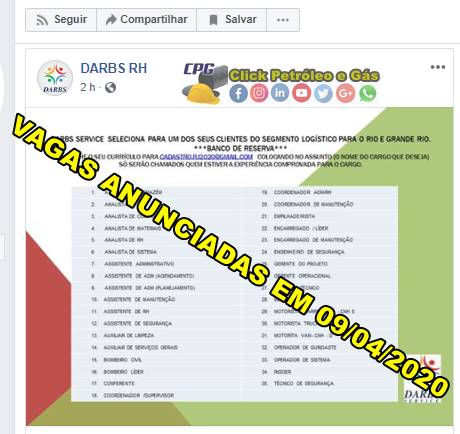 35 cargos como ayudantes, técnicos, mecánicos, rigger para vacantes de empleo en empresa de logística en RJ