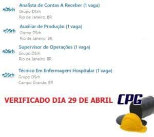 grupo dsrh, vagas de emprego, produção, operações, 29 de abril
