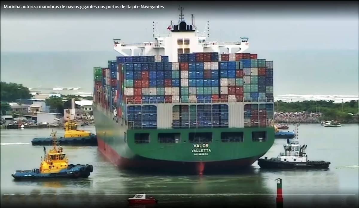 Marinha autoriza o Complexo Portuário de Itajaí e Navegantes realizarem manobras de navios gigantes