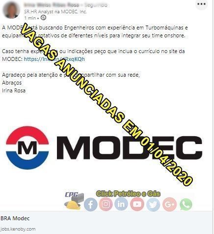 MODEC inicia el mes de abril en busca de Ingenieros para integrar su equipo onshore en Macaé y RJ