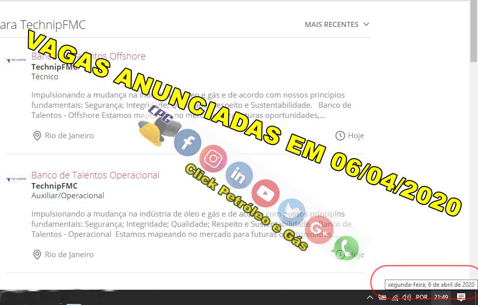 En medio de la pandemia, TechnipFMC inicia un gran registro de currículum offshore en Macaé, Puerto de Açu y RJ