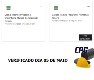 tenaris 05 de maio,óleo e gás, trainee, engenharia