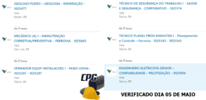 vale 05 de mayo, minería, técnico en seguridad, mecánico, electricista