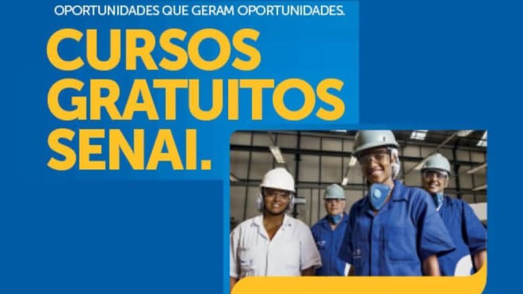 Senai abre inscrições para cursos gratuitos no formato online e presencial em diversas áreas do conhecimento
