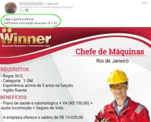 vacante offshore Río de Janeiro