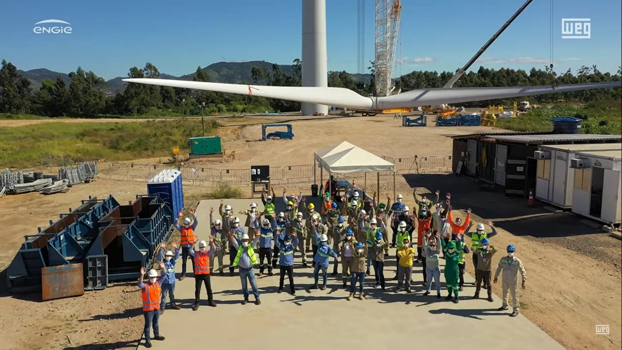 turbina - WEG - ENGIE - energia eólica - aerogerador - motor - transformador - emprego - sc