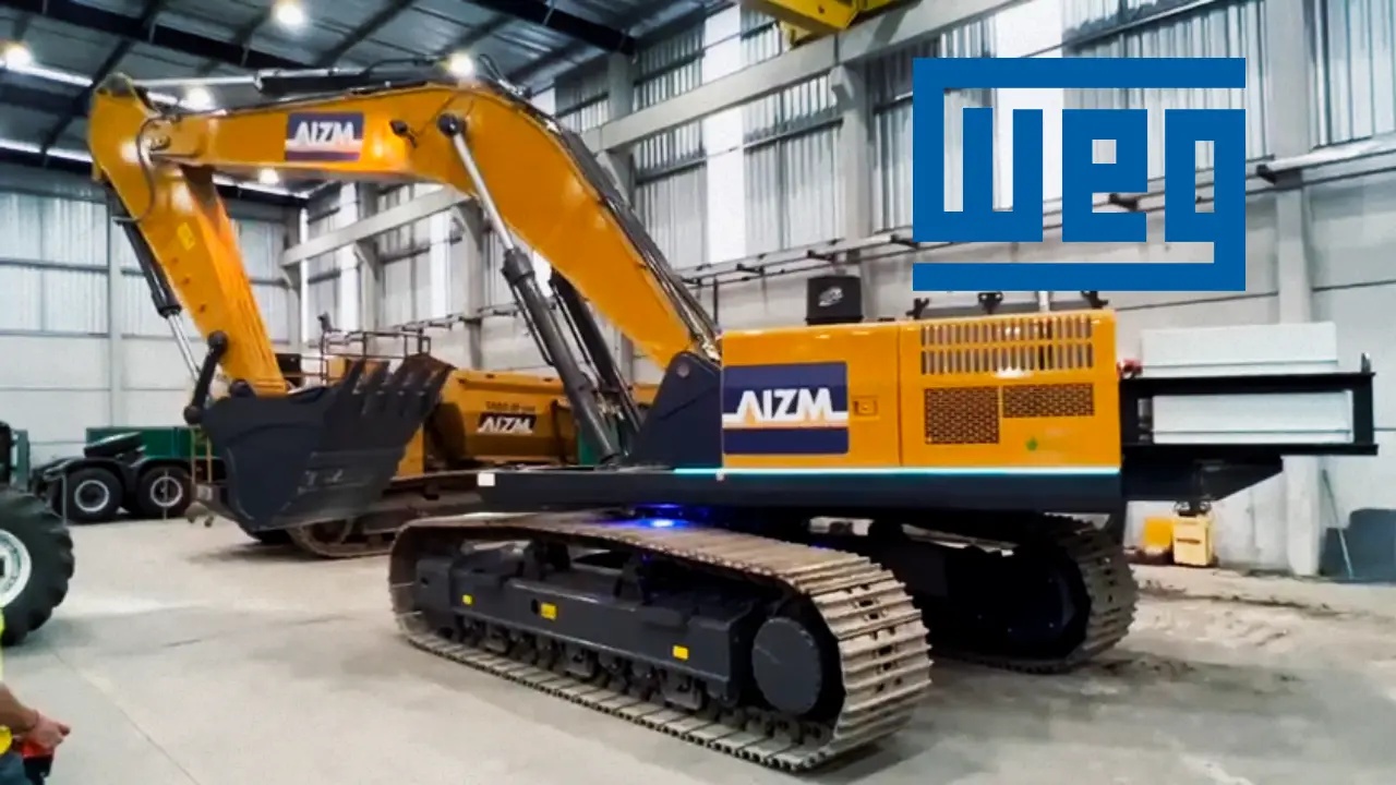 WEG - turbina - motor elétrico - escavadeira