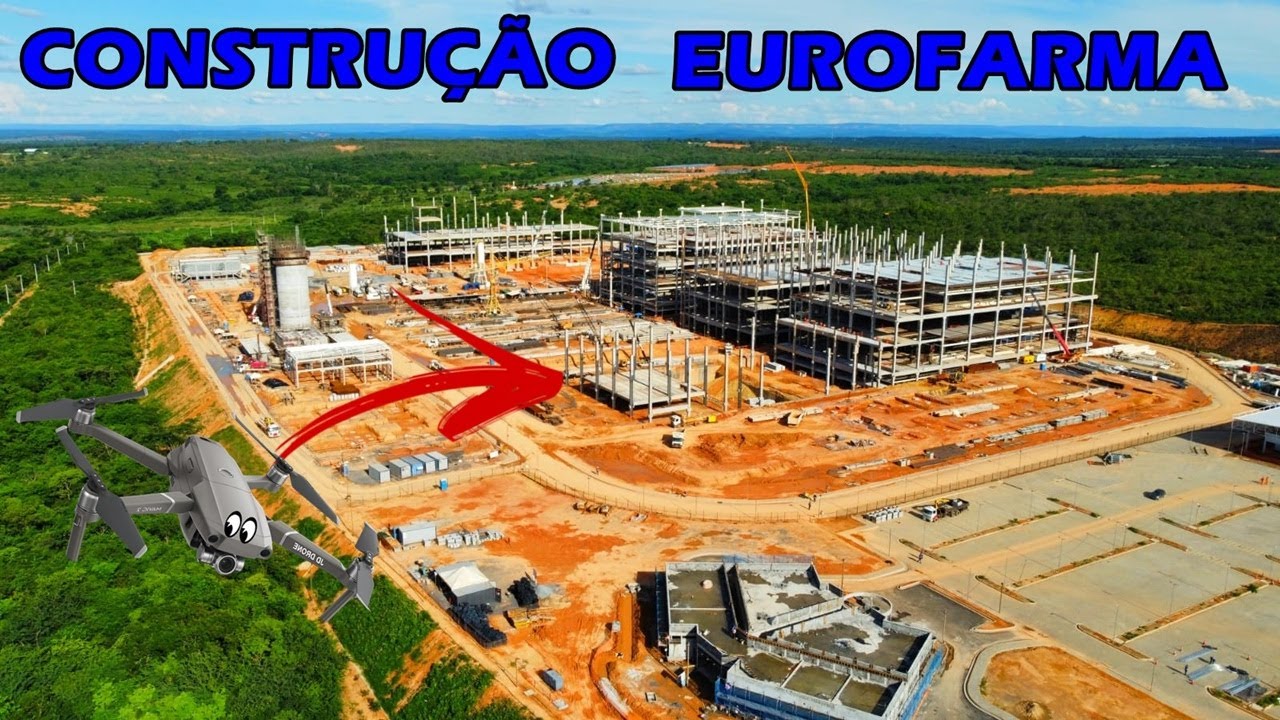 Obras de construção da nova fábrica da Eurofarma em Montes Claros