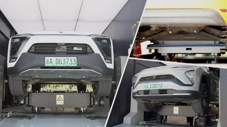 Coche eléctrico - intercambio de baterías - vehículos eléctricos