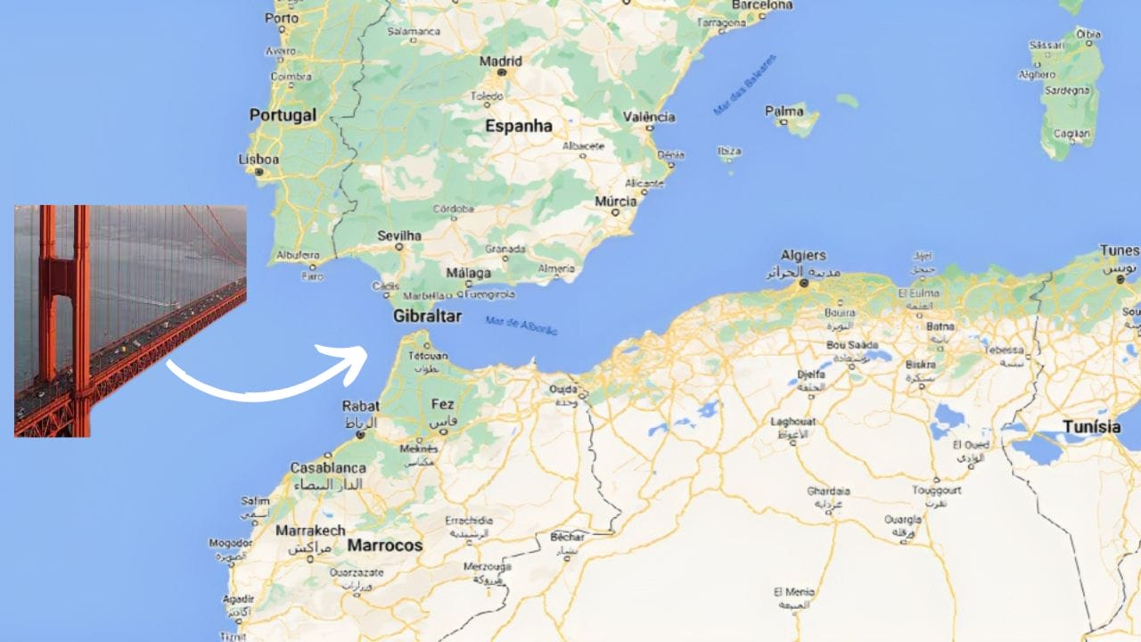 Ponte entre Europa e África: um sonho engenhoso ou um desafio intransponível? Investimento gira em torno de 45 bilhões de dólares