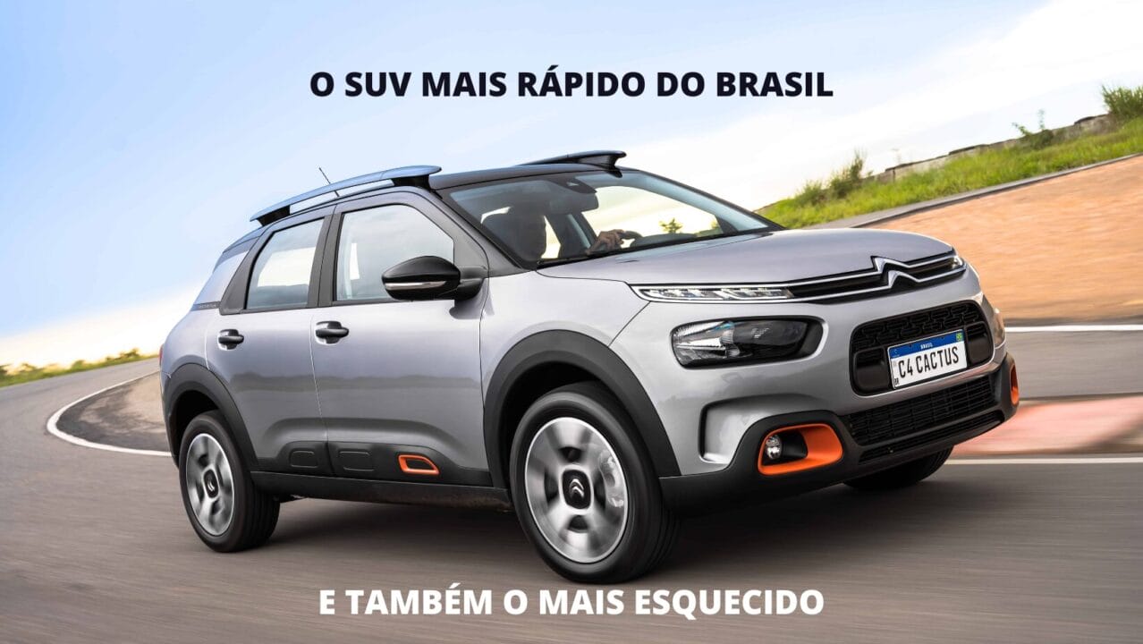 O Citroën C4 Cactus, embora tenha perdido espaço no mercado, destaca-se como o SUV mais rápido do Brasil, atingindo 0 a 100 km/h em 7,3 segundos.