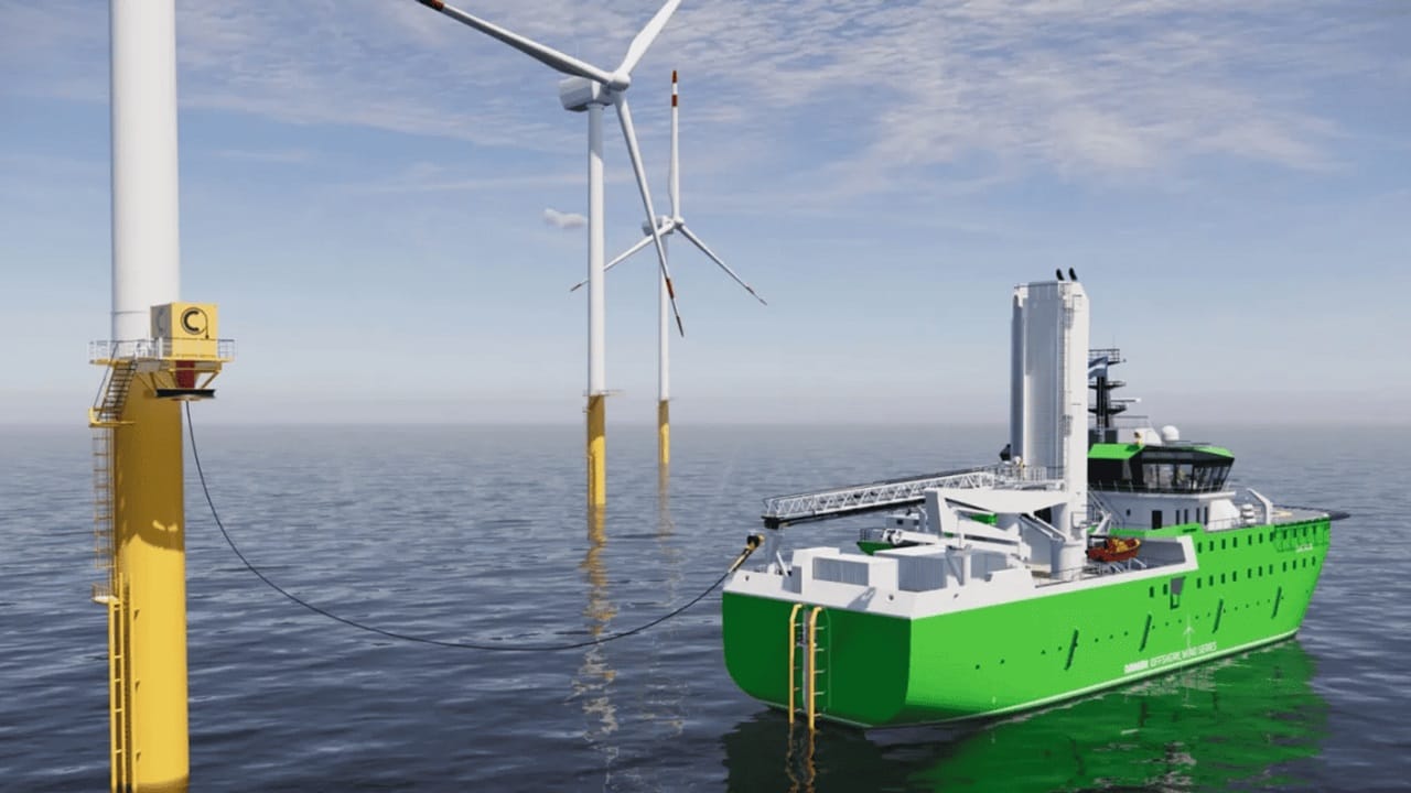 navio, elétrico, offshore