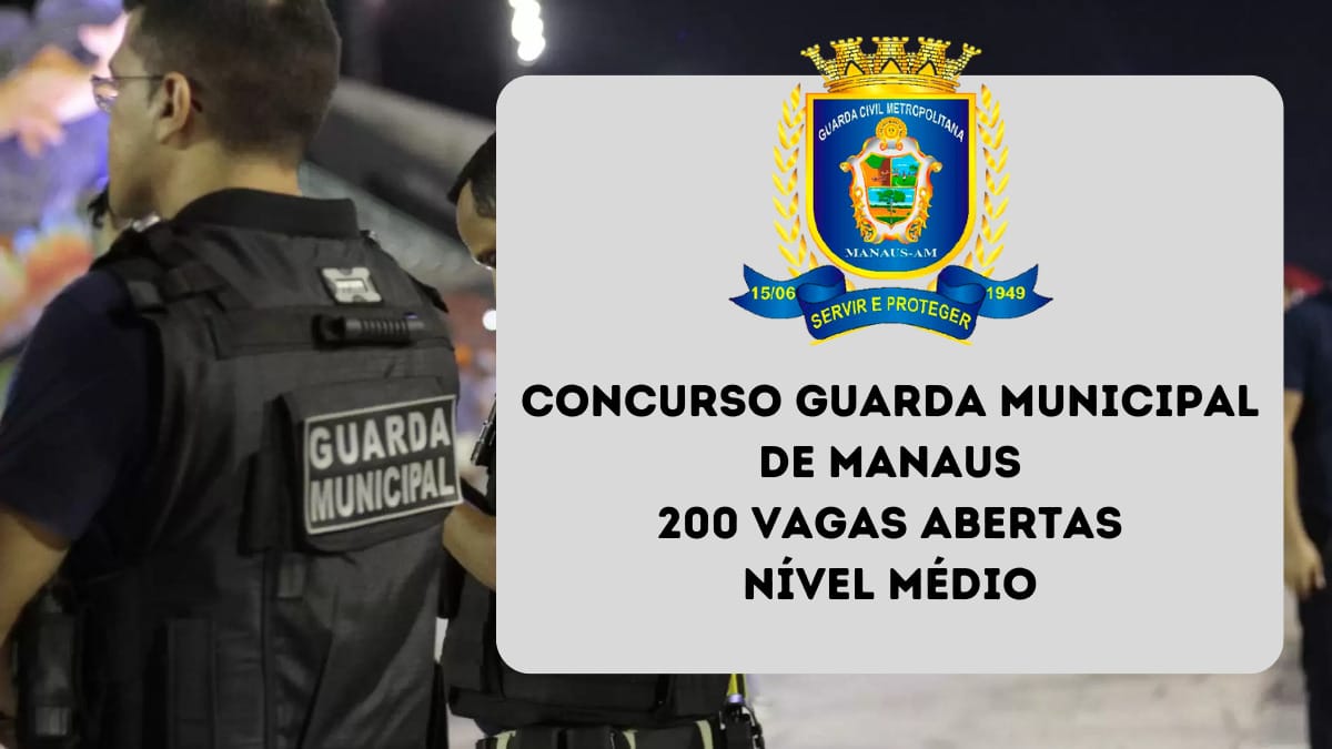 Inscrições para o concurso público da Guarda Municipal de Manaus, oferecendo 200 vagas, estão abertas até 15 de janeiro de 2024. Organizado pelo IBFC, o certame exige ensino médio e envolve etapas como prova objetiva, redação e teste físico.