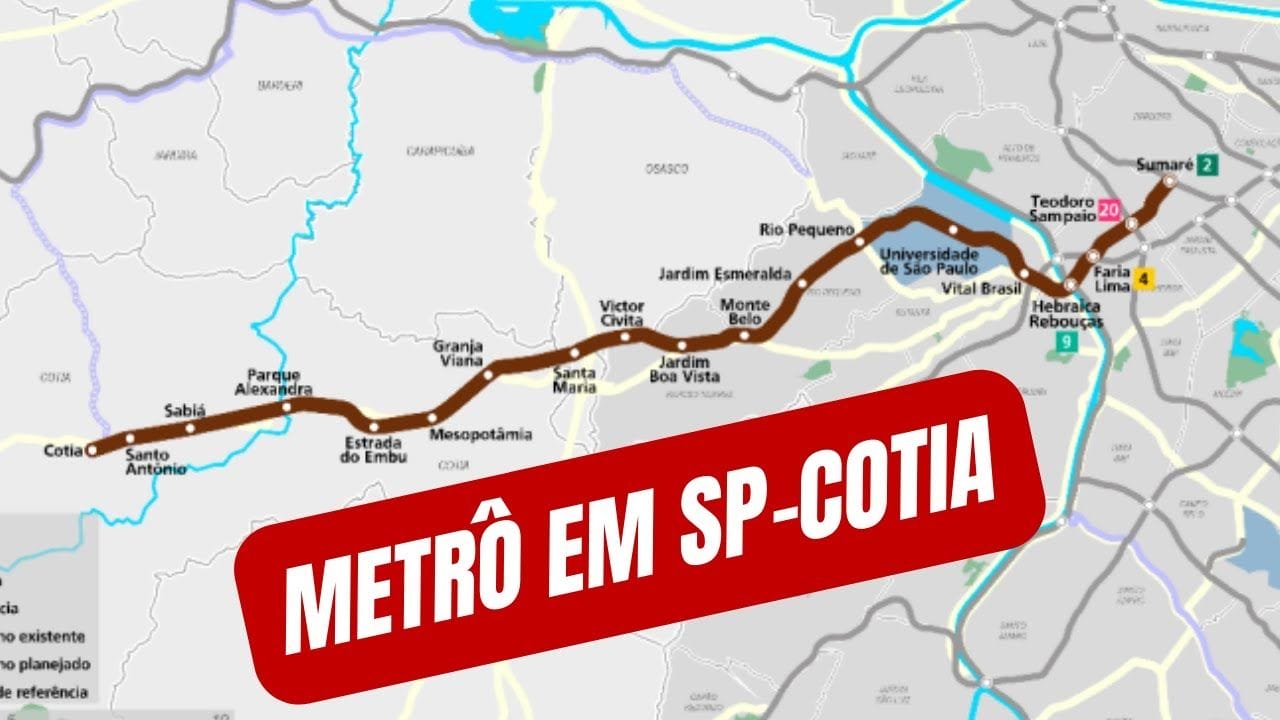 Metrô entre São Paulo-Cotia: progresso atual da Linha 22 Marrom de 29km, é um grande avanço na mobilidade paulista