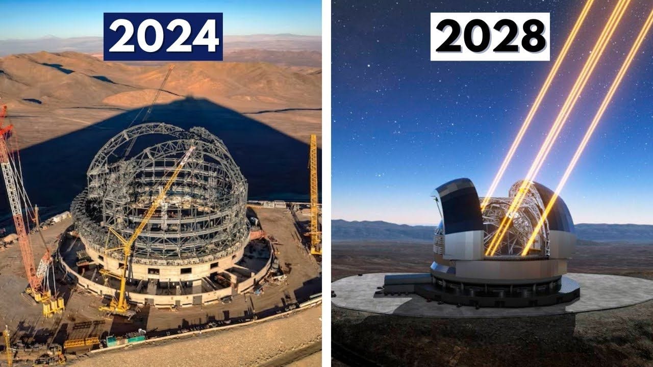 Construção: mega telescópio no Chile, a jornada em busca da origem do universo, investimento que se aproxima de 1 bilhão e meio de dólares.