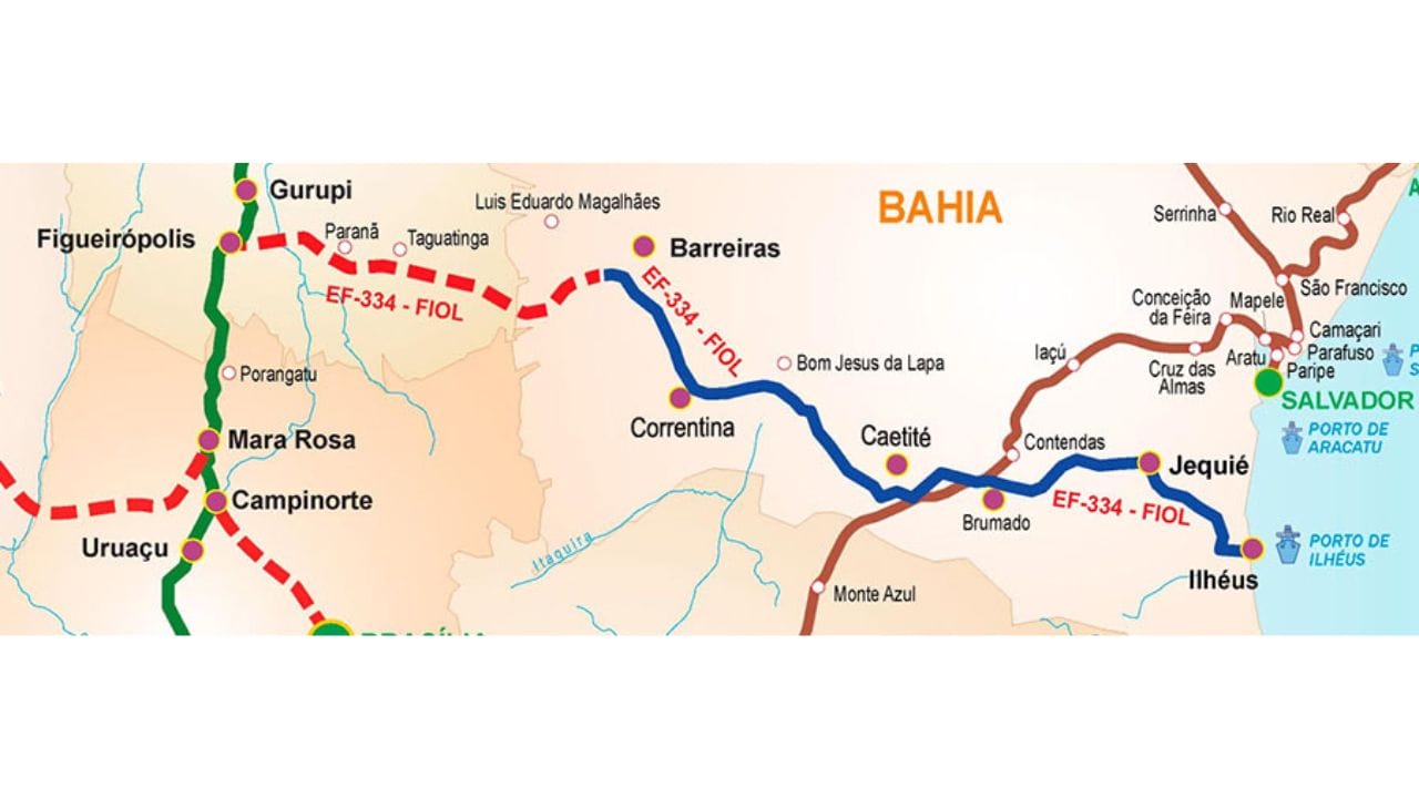 La Ferrovia de Integración Oeste-Leste (FIOL), una de las obras de infraestructura más esperadas en Brasil, se extiende por aproximadamente 1.527 km, conectando Ilhéus, en la costa de Bahía, a Figueirópolis, en Tocantins. Esta ferrovia está diseñada para ser una vía crucial en la red de transportes del país, mejorando el acceso a los puertos y mercados para las regiones productoras del interior.