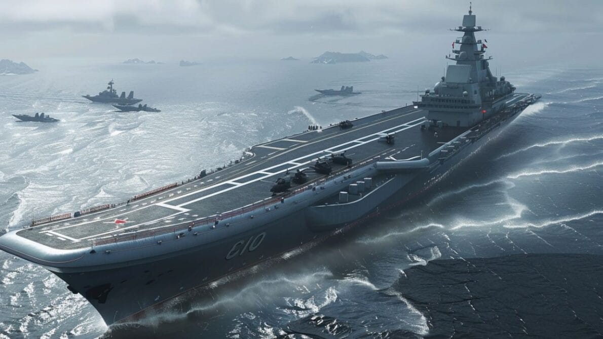 Marinha Chinesa consolida presença marítima com porta-aviões "Fujian"; tecnologia avançada de catapultas eletromagnéticas e design inovador