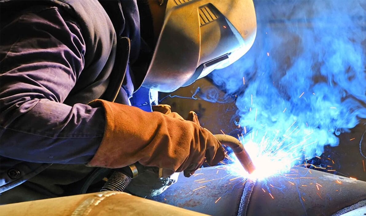 soldador, construção, Estados Unidos