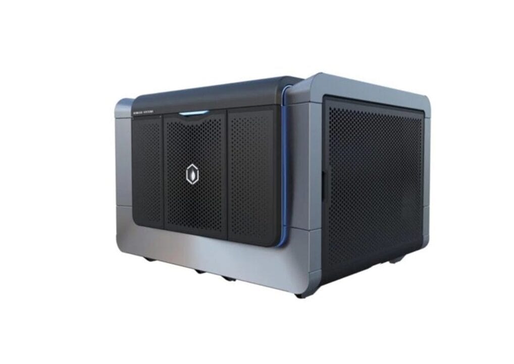 Cachoeira artificial Geração de água Tecnologia de extração de água do ar Solução contra a seca Genesis Systems LLC Inovação em água Sustentabilidade hídrica Crise da água Water Cube Produção sustentável de água