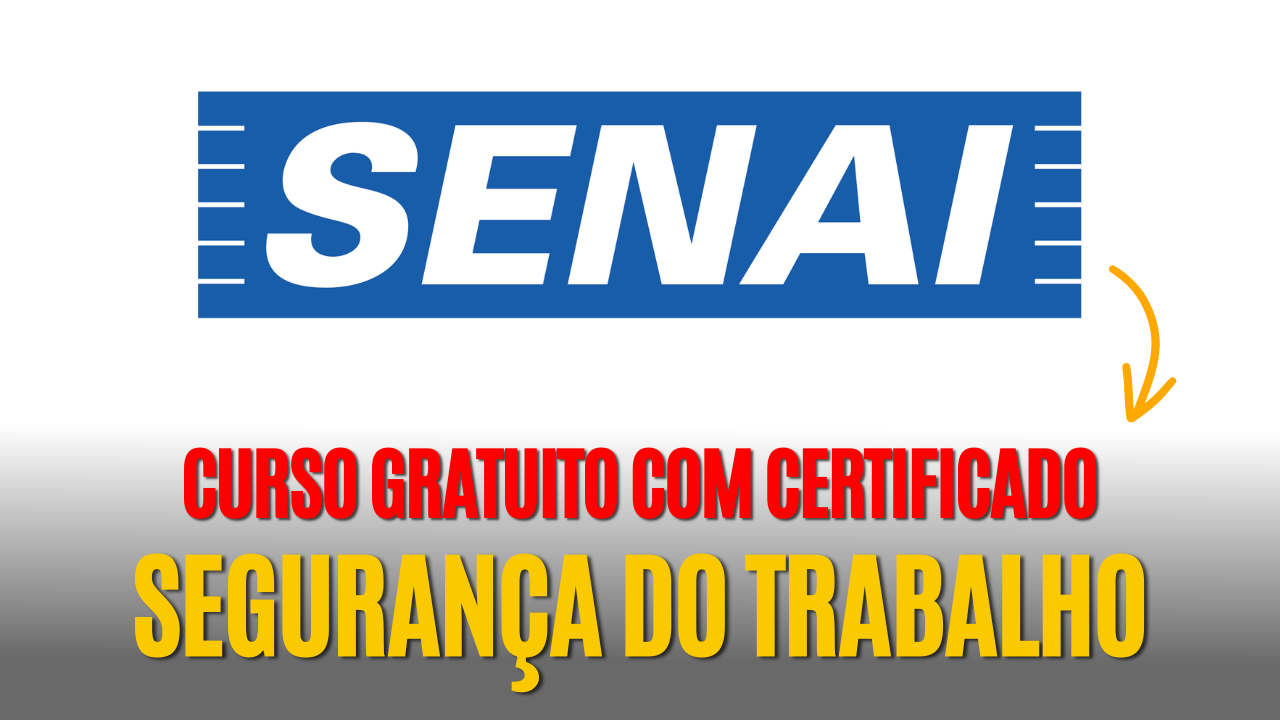 O curso gratuito de Segurança do Trabalho disponibilizado pelo SENAI não tem limite de vagas. As aulas são 100% EAD e com certificado grátis.