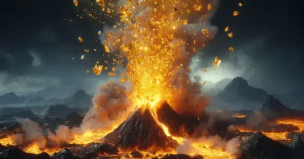 Vulcão ativo está fazendo cair ouro cristalizado do céu