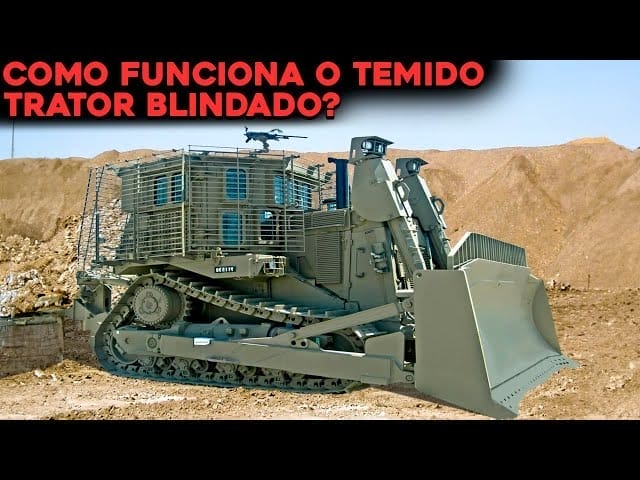 Excavadora blindada de Israel que actúa directamente en la franja de Gaza. La excavadora armada puede soportar ataques de armas ligeras y hasta incluso misiles.