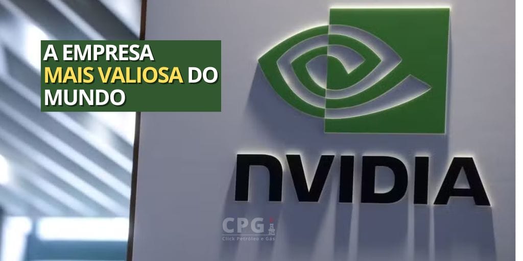 Descubra como a Nvidia ultrapassou a Microsoft, alcançando um valor de mercado de US$ 3,335 trilhões, impulsionada pela demanda por inteligência artificial. (Imagem: reprodução)