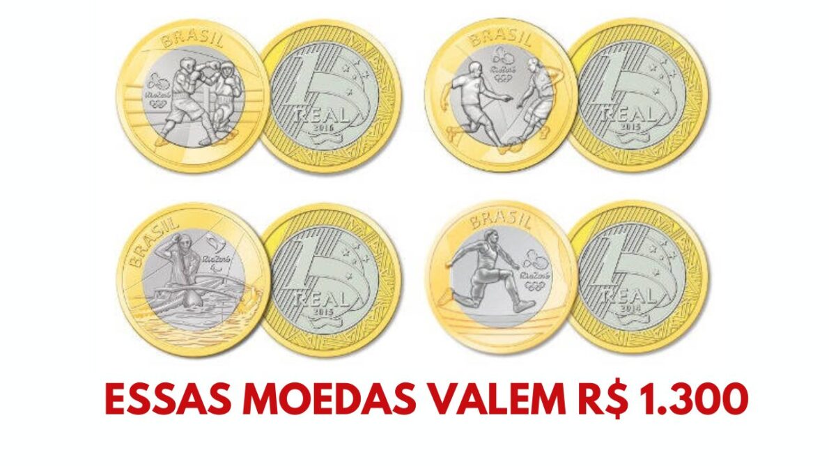 Moedas de 1 Real das Olimpíadas de 2016 podem valer até R$ 1.300! Descubra por que essas peças comemorativas são tão valorizadas e como você pode ter esse dinheiro.