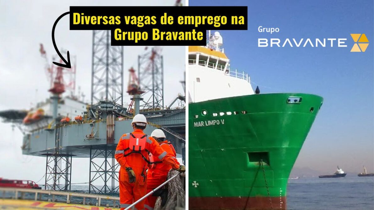O Grupo Bravante abre algumas vagas de emprego offshore, incluindo oportunidades para PCDs em diversas regiões do Brasil