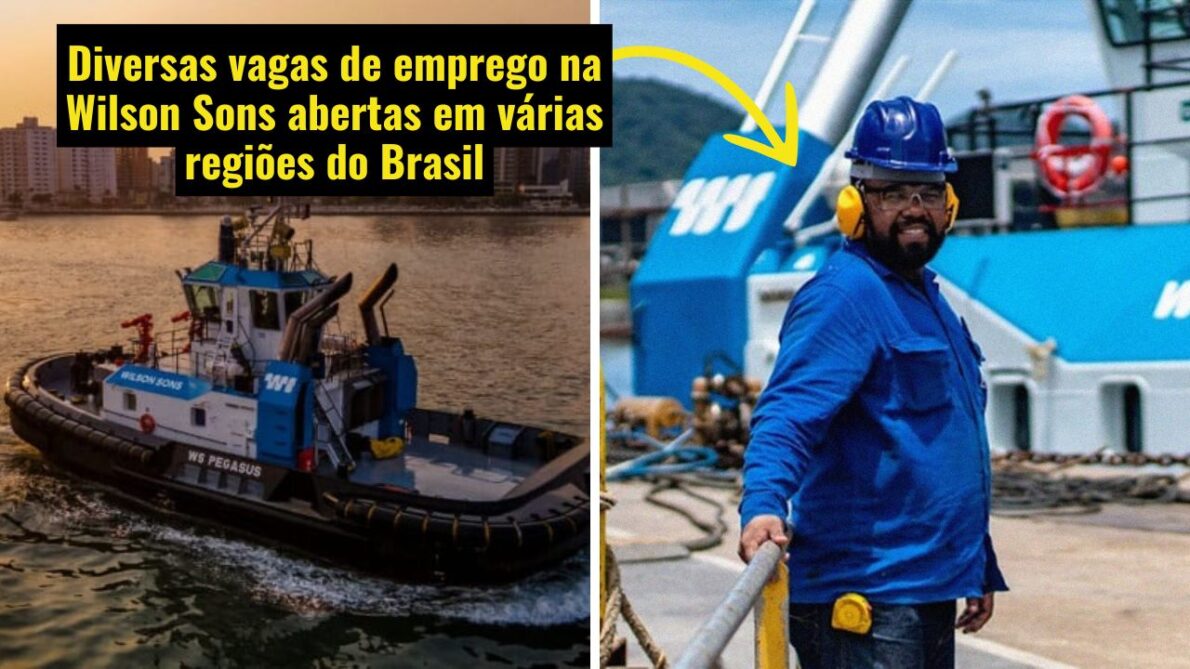 Wilson Sons anuncia vagas de emprego em Niterói, Salvador e Rio de Janeiro; Oportunidades para agente marítimo, técnico de segurança, auxiliar e mais