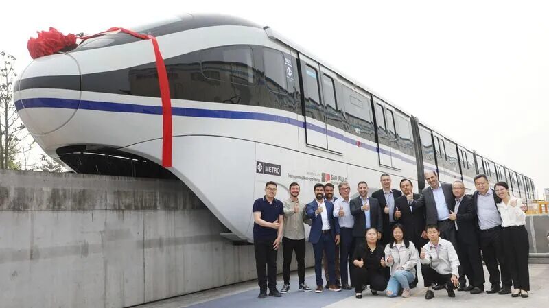 Nueva Línea 17-Oro del metro de São Paulo avanza con trenes de BYD, conectando Congonhas a Morumbi, con previsión de operación en 2026. (Imagen: reproducción/ Redes Sociales)