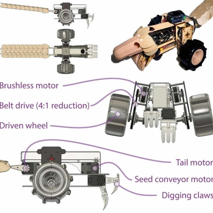 robot, plantar árboles