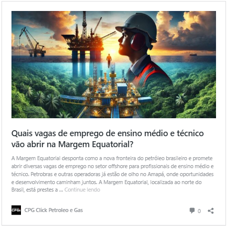 ¿Cuáles vacantes de empleo de educación media y técnica se abrirán en la Margen Ecuatorial?

La Margen Ecuatorial se perfila como la nueva frontera del petróleo brasileño y promete abrir diversas vacantes de empleo en el sector offshore para profesionales de educación media y técnica. Petrobras y otras operadoras ya están atentas a Amapá, donde oportunidades y desarrollo van de la mano.
