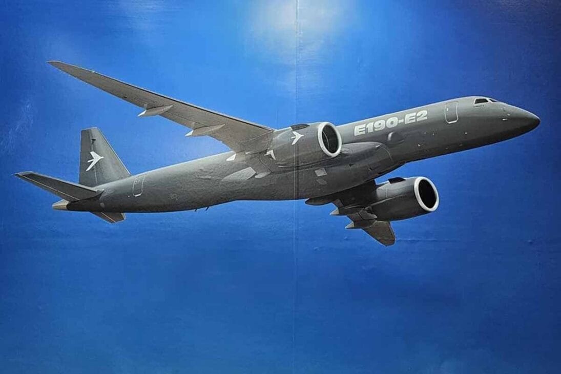 Embraer surpreende o setor militar ao revelar discretamente o E190-E2 adaptado para missões especiais de alta performance. (Imagem/ divulgação) Embraer sorprende o setor militar ao revelar discretamente o E190-E2 adaptado para missões especiais de alta performance. (Imagem/ divulgação)