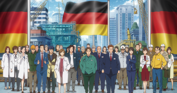 Mais de 770 mil vagas na Alemanha buscam falantes de português para TI, saúde, construção e mais. Confira como se candidatar! (Imagrm/ Ilustração Ideogram)