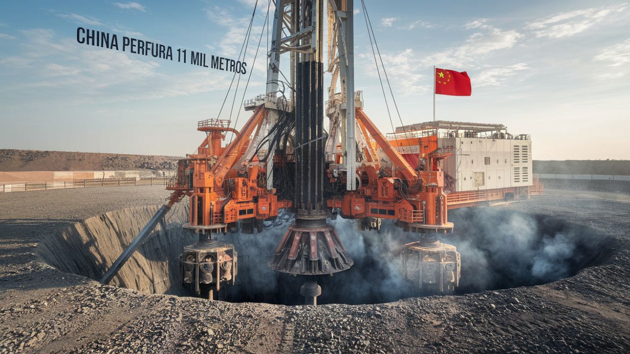 China faz história com escavação de 11 mil metros: Uma das mais profundas do planeta em busca de rochas pré-históricas