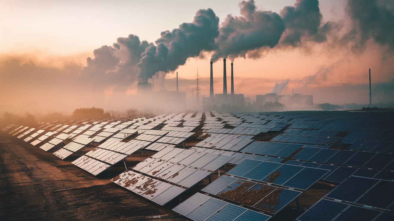 Energia solar em perigo Poluição e mudanças climáticas ameaçam o futuro dessa fonte limpa, acendendo um alerta global para o impacto ambiental no setor de energia renovável!