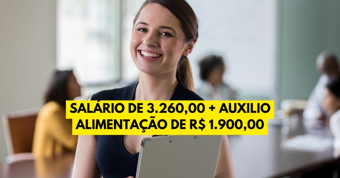 Trabalhe de Segunda a Sexta e receba R$ 3.260,00 + auxilio alimentação de R$ 1.900,00! Vaga de emprego aberta para atuar como assistente administrativo!