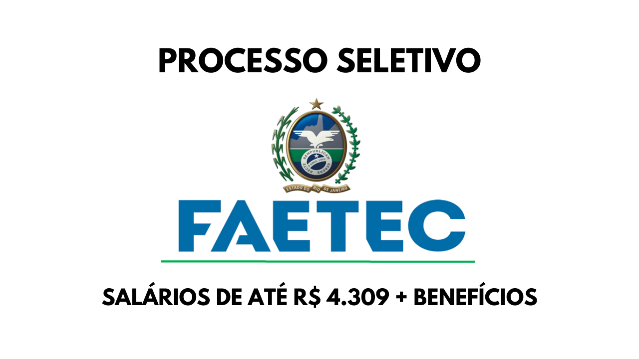 Faetec abre processo seletivo com vagas de emprego para professores temporários em diversas regiões do Rio de Janeiro, com inscrições até 12 de janeiro de 2025.