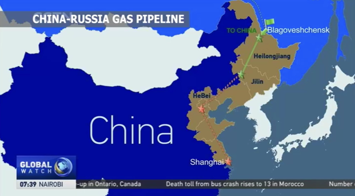 El gasoducto East Route comienza en Heihe, en la provincia de Heilongjiang, en el norte de China, y se extiende hasta Shanghái, en el este del país, atravesando regiones como las tres provincias del noreste, Pekín-Tianjin-Hebei y el Delta del Río Yangtsé.