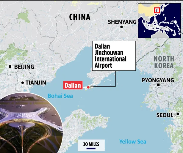 Ubicado en la ciudad costera de Dalian, en el noreste de China, el aeropuerto está estratégicamente posicionado en una región cercana a Japón y Corea del Sur. La ciudad, con más de 6 millones de habitantes, ya es un importante centro económico y logístico, conocido por sus industrias de refinación de petróleo, transporte y turismo. La nueva infraestructura reforzará la conectividad regional e internacional, transformando Dalian en uno de los mayores hubs aéreos del noreste asiático.