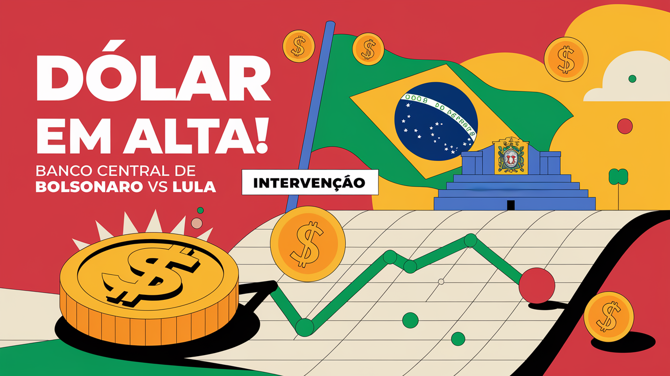 BC vendeu dólares 113 vezes no governo Bolsonaro, mas só uma vez com Lula. Entenda o impacto das políticas econômicas no câmbio. (Imagem: Reprodução/Canva)