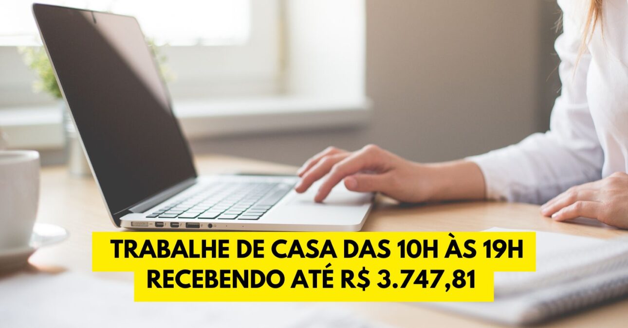 Que tal trabalhar de casa das 10h às 19h recebendo até R$ 3.747,81 Vaga home office para vendedor
